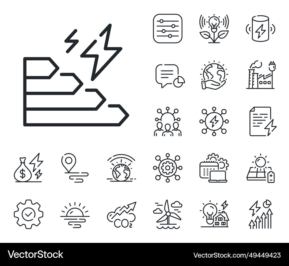 Consumption growth line icon electric power up Vector Image