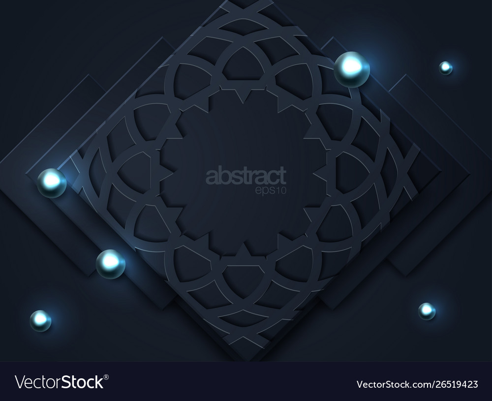 Dark abstract background with black overlap layers vector image Dark abstract background with black overlap layers