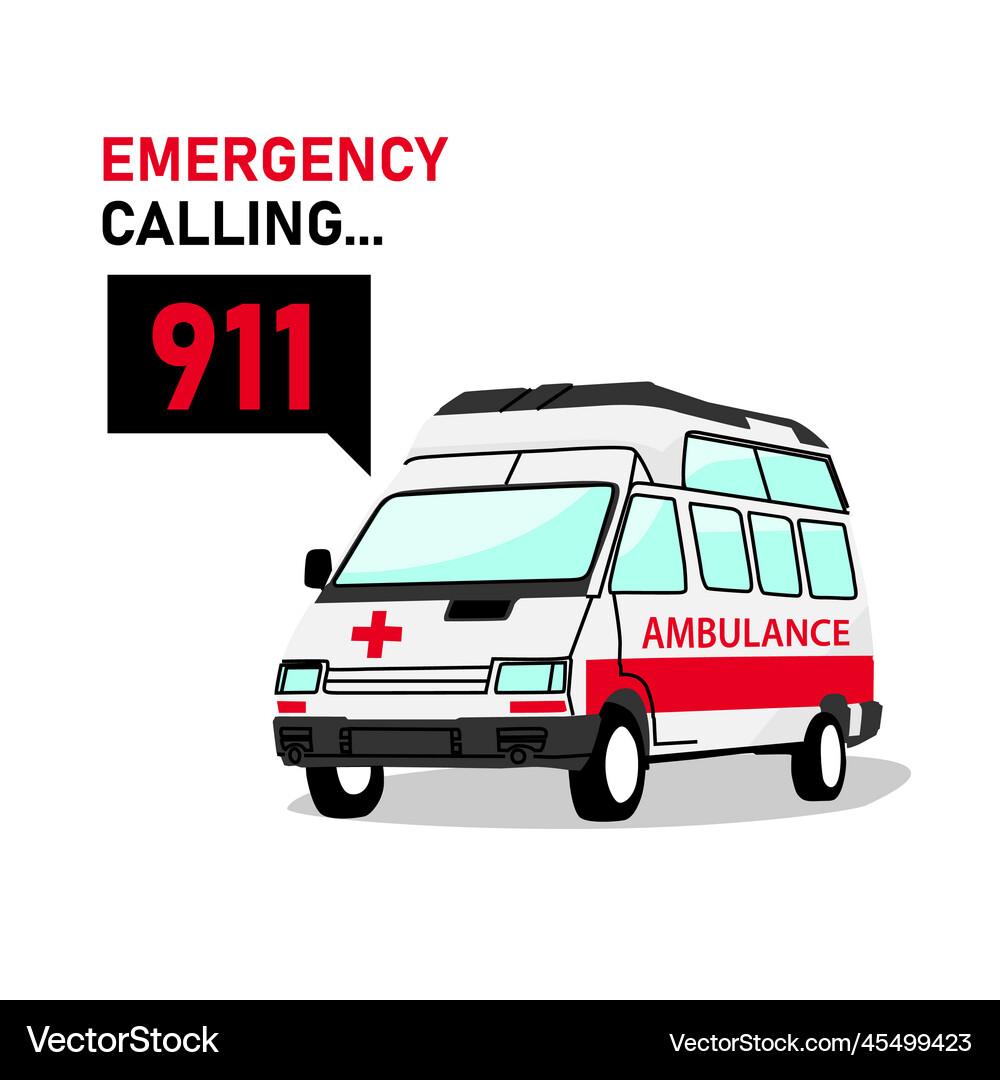 Emergency calling banner poster design Royalty Free Vector
