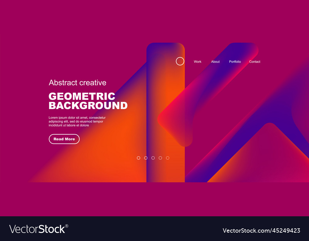 Fluid gradient triangles landing page background vector image Fluid gradient triangles landing page background