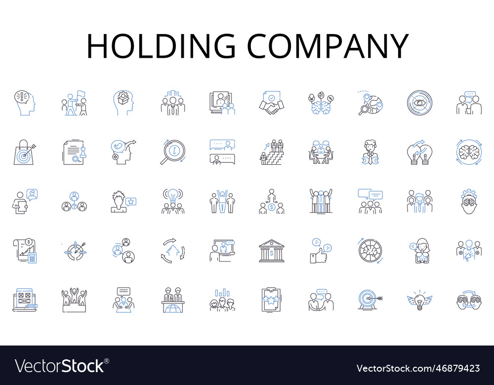 Holding company line icons collection Royalty Free Vector