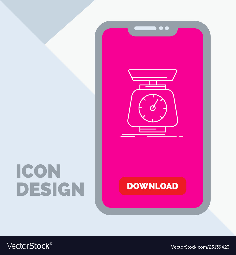 Implementation mass scale scales volume line icon vector image Implementation mass scale scales volume line icon