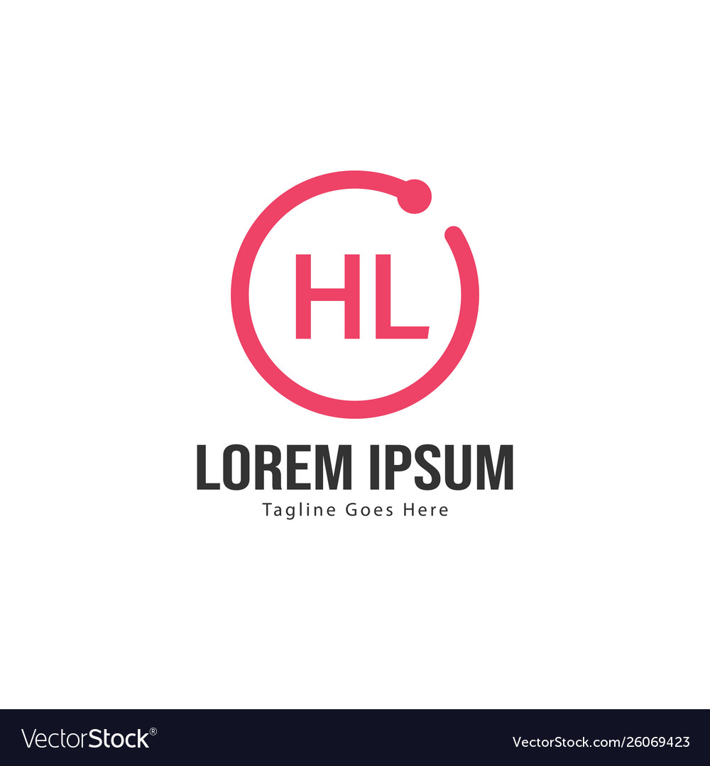 Initial hl logo template with modern frame Vector Image Initial hl logo template with modern frame