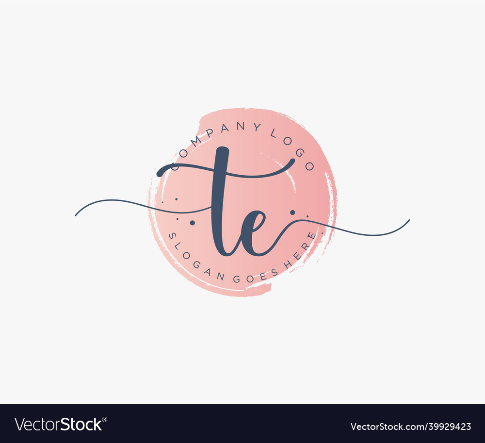Initial te feminine logo usable for nature salon
