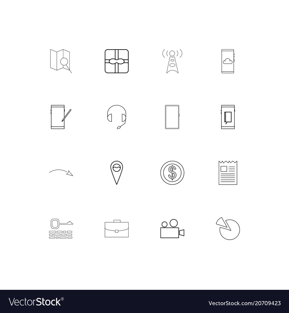Internet of things simple linear icons set