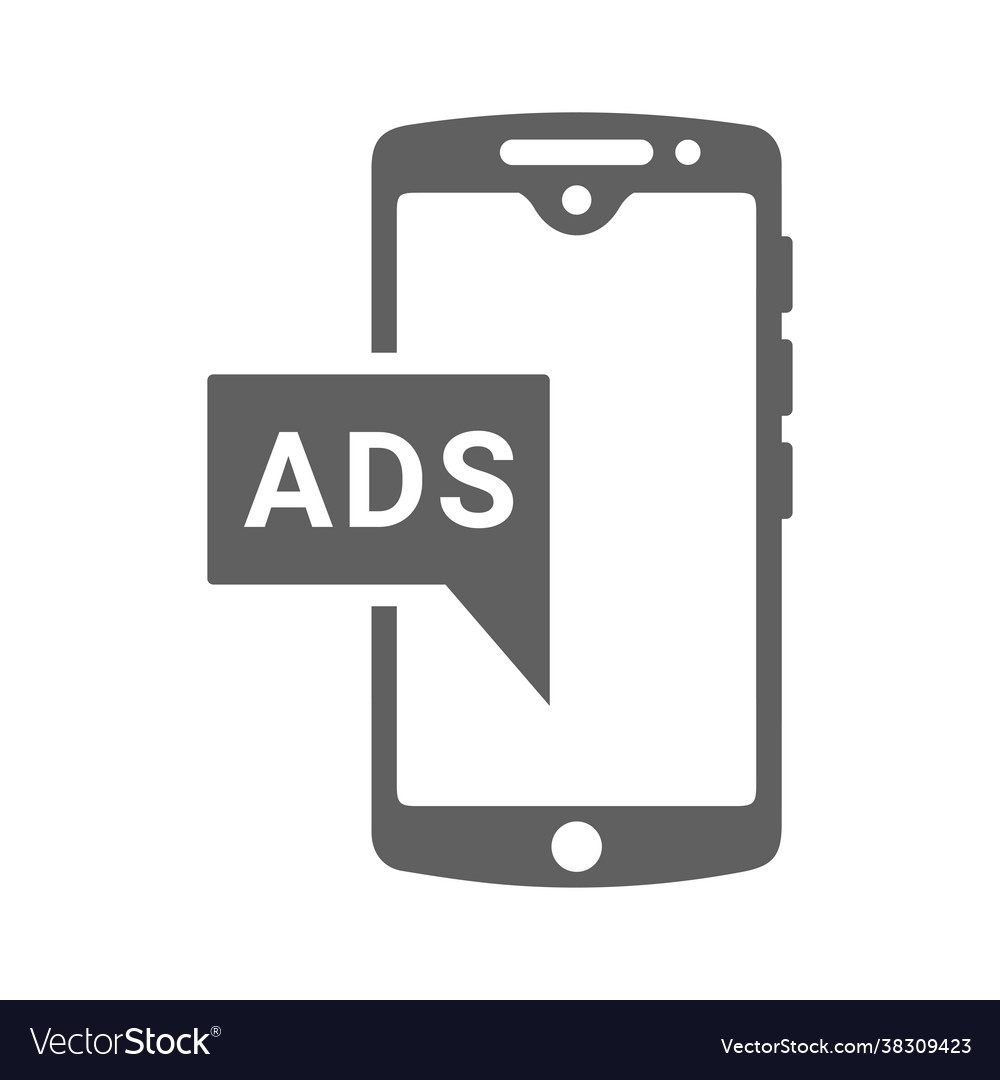 Mobile advertising icon gray graphics