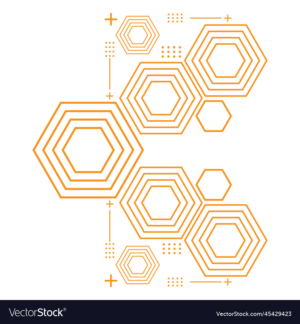 Modern geometric hexagonal shape design