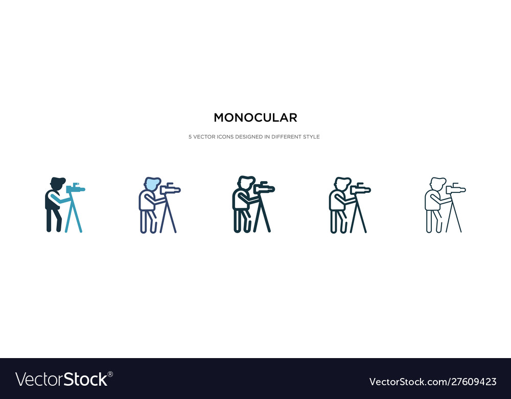 Monocular icon in different style two colored