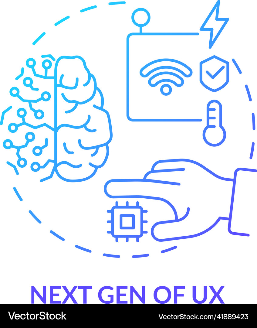 Next gen of ux blue gradient concept icon Vector Image
