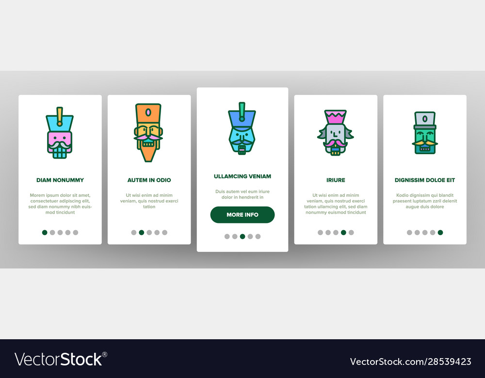 Nutcracker onboarding icons set Vector Image Nutcracker onboarding icons set