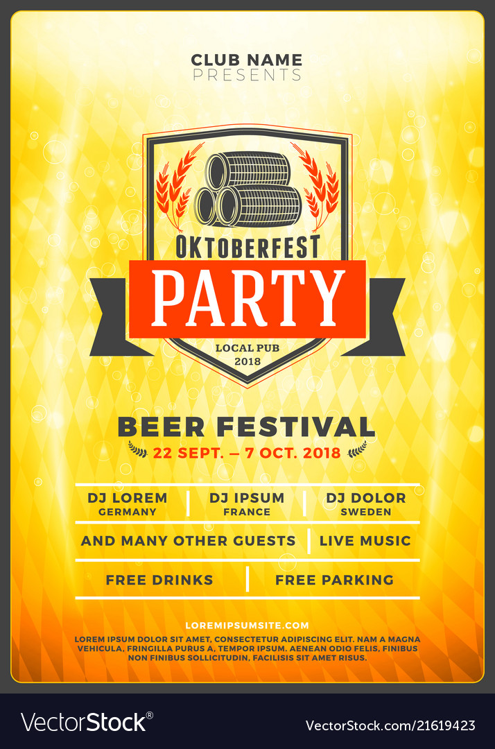Oktoberfest beer festival celebration typography vector image Oktoberfest beer festival celebration typography