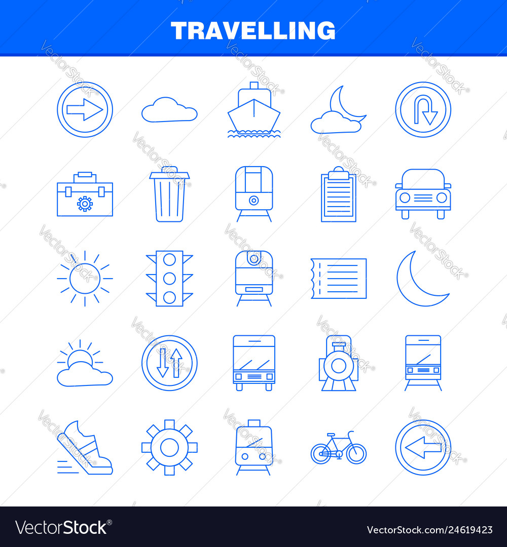 Travelling line icon for web print and mobile vector image Travelling line icon for web print and mobile