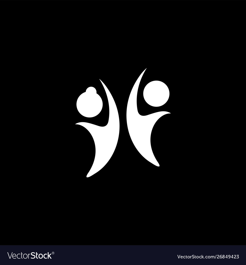 Youth icon on black background black flat style Vector Image