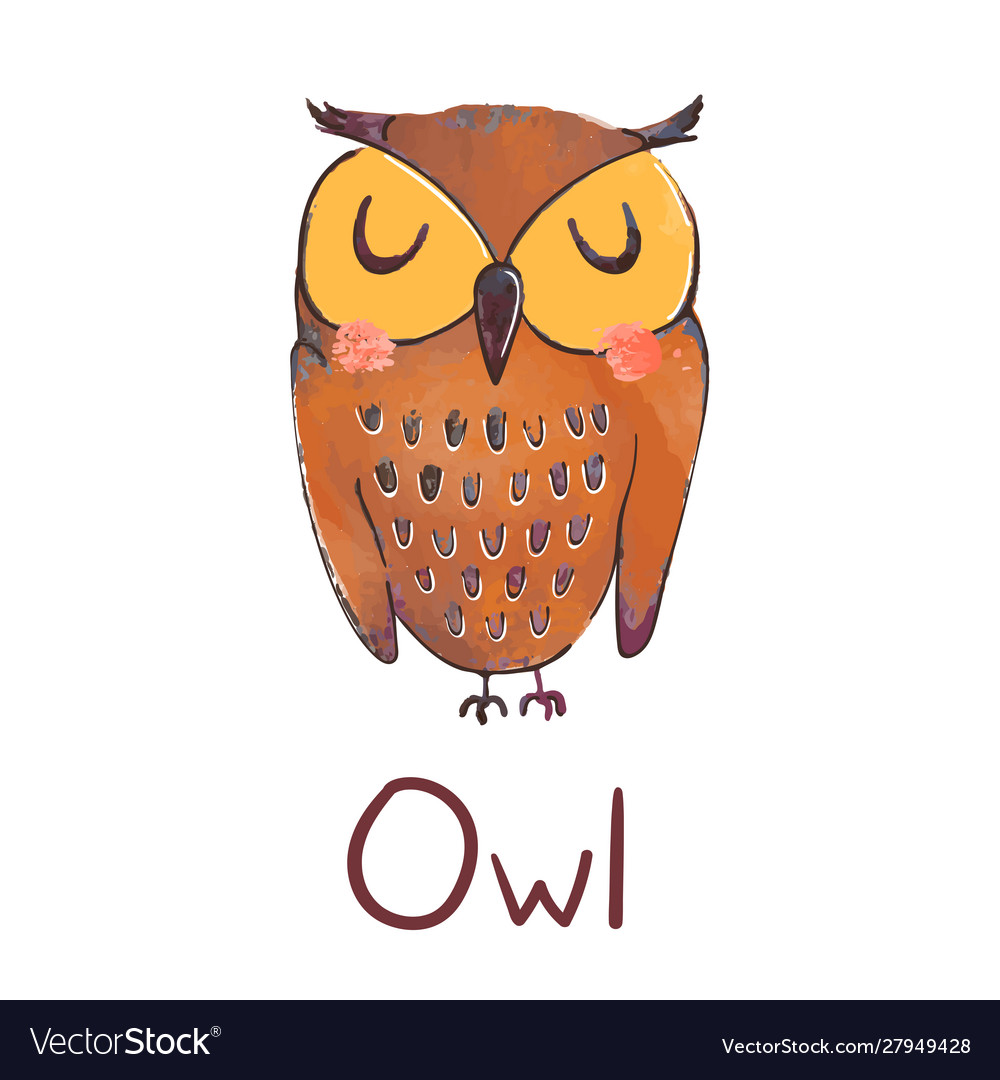 Colorful cute owl isolated Royalty Free Vector Image