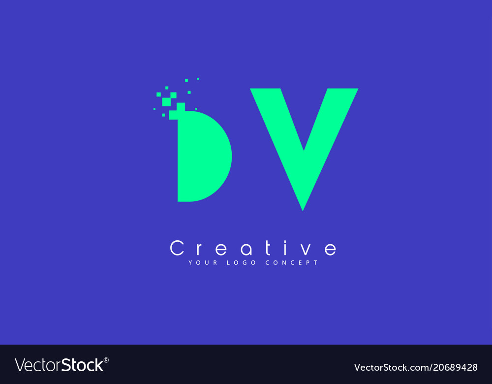 Dv letter logo design with negative space concept