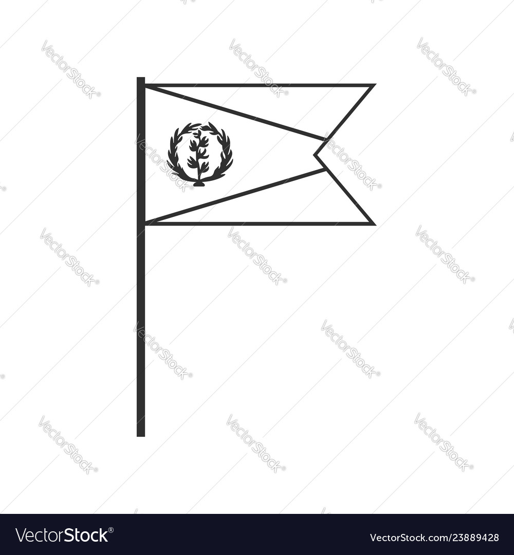 Eritrea flag icon in black outline flat design vector image Eritrea flag icon in black outline flat design