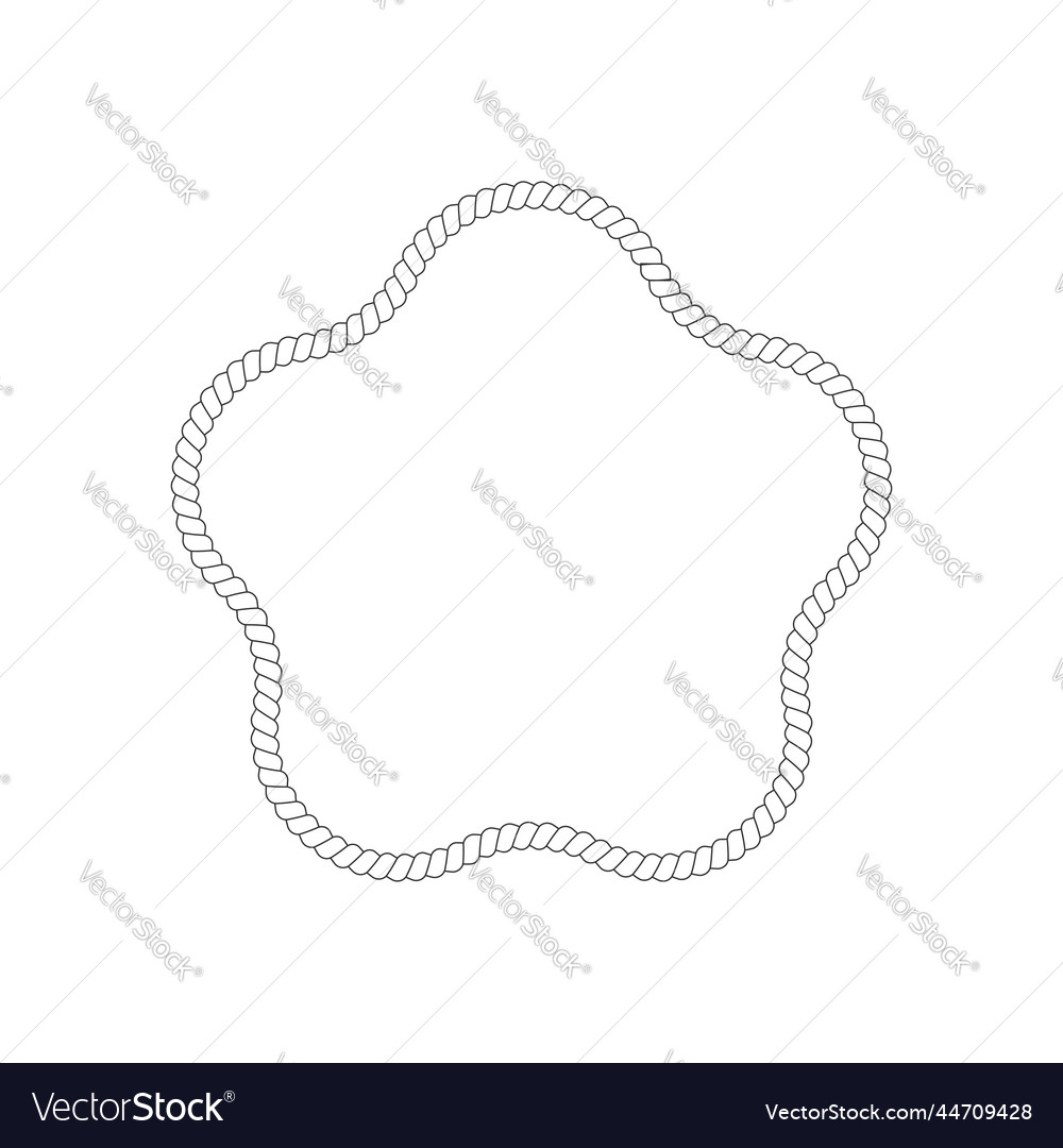 Flower Shaped Rope Frame For Photo Or Picture Vector Image