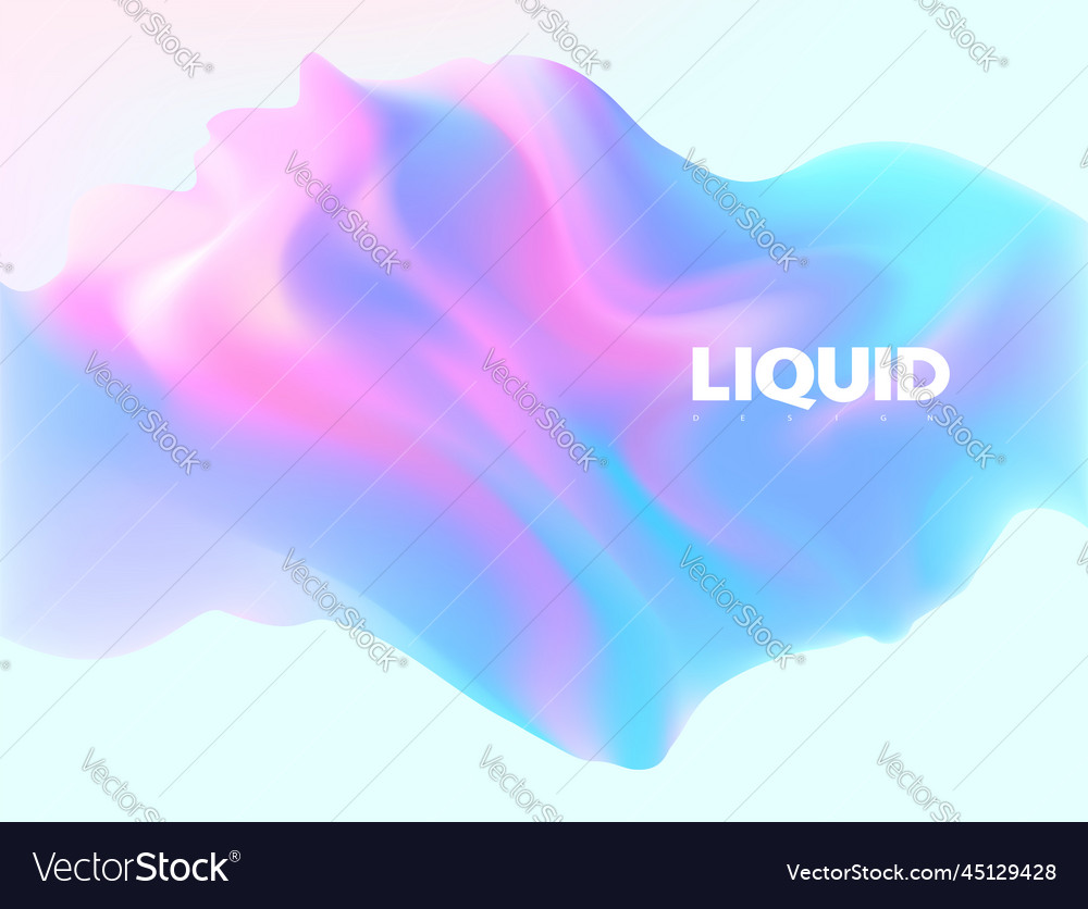 Fluid 3d object colored liquid element on white