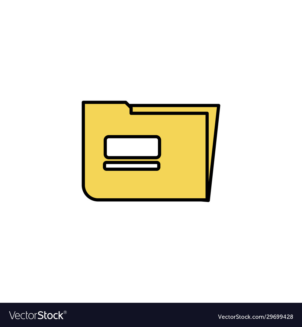 Folder file line style icon Vector Image Folder file line style icon