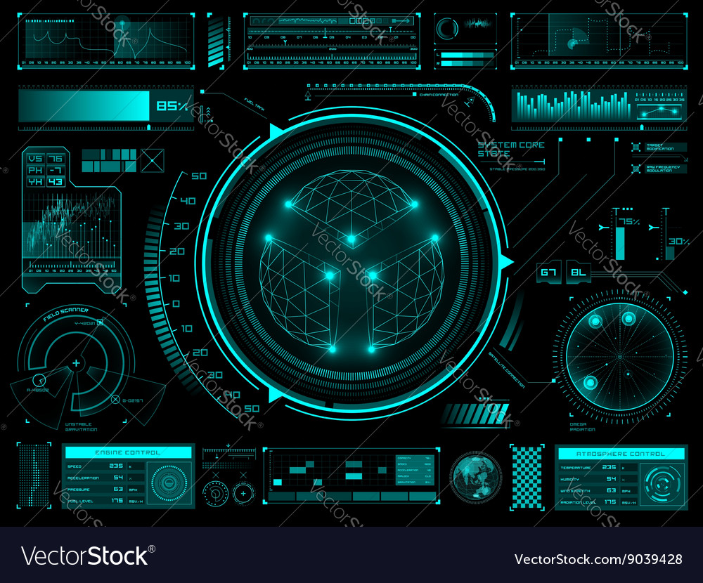 Futuristic Touch Screen User Interface Hud Vector Image