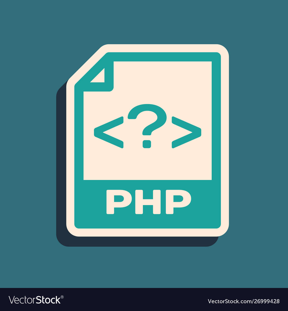 Green php file document download button icon vector image Green php file document download button icon