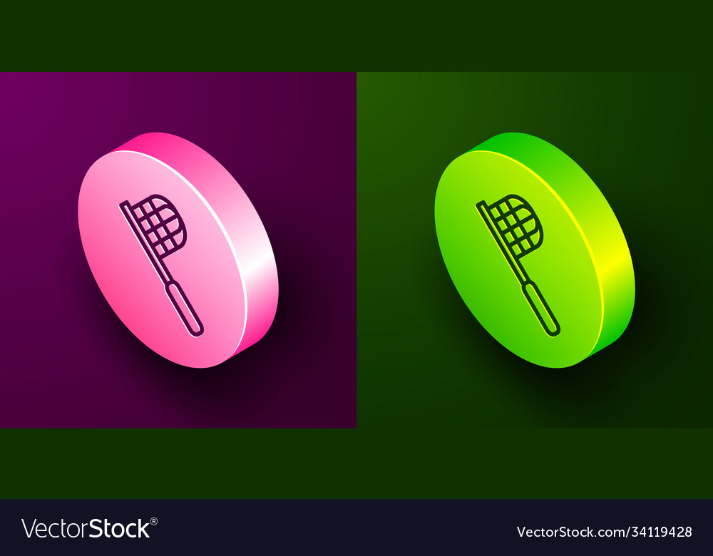 Isometric line butterfly net icon isolated Vector Image Isometric line butterfly net icon isolated