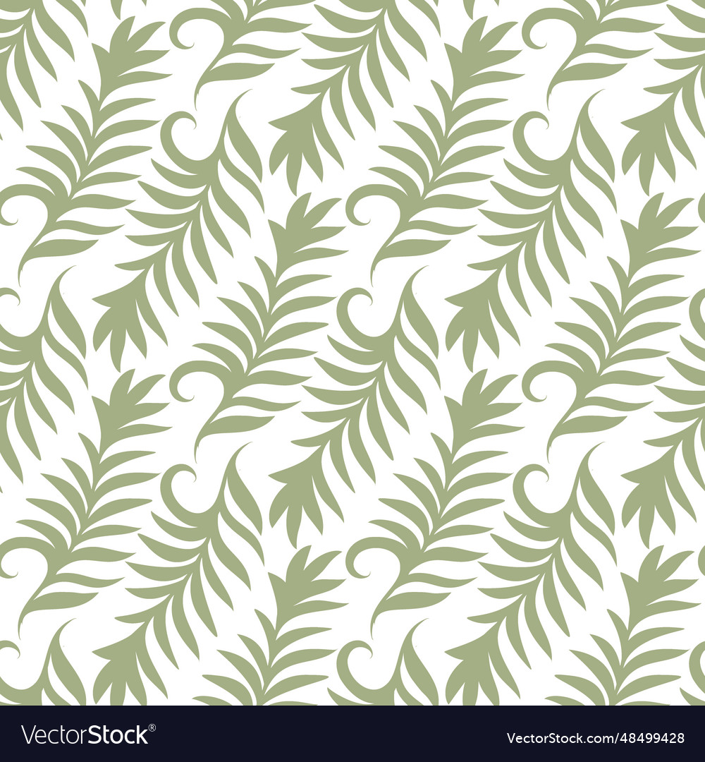 Monochrome seamless pattern with leaves vector image Monochrome seamless pattern with leaves