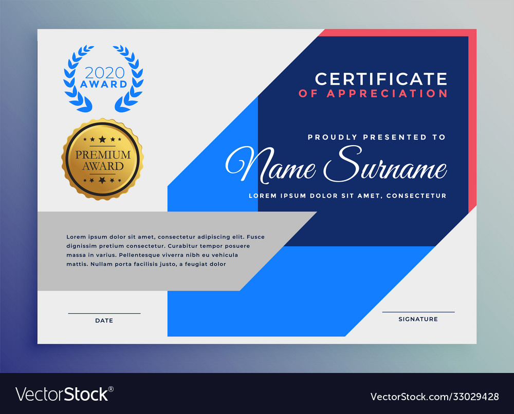 Multipurpose certificate template in geometric Vector Image