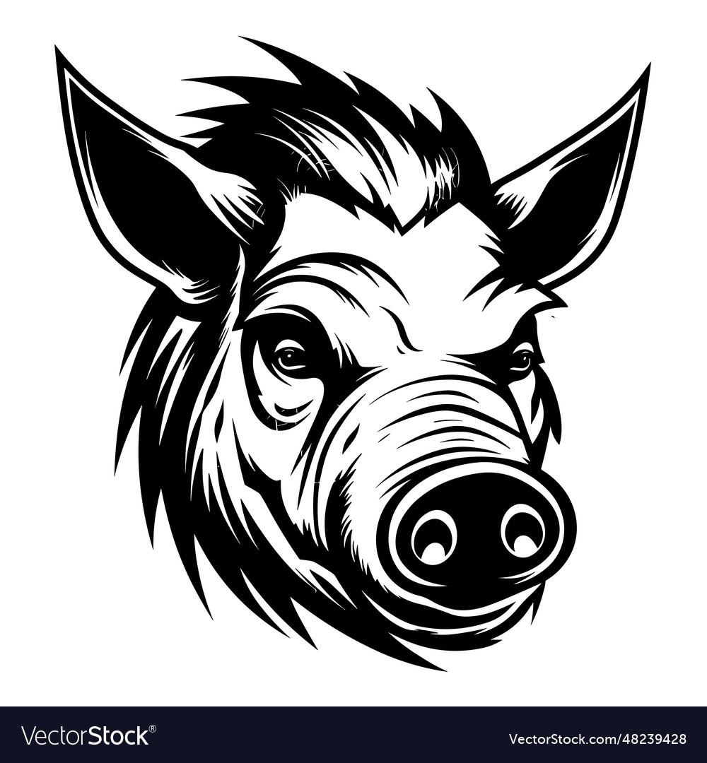 Pig silhouette Royalty Free Vector Image - VectorStock