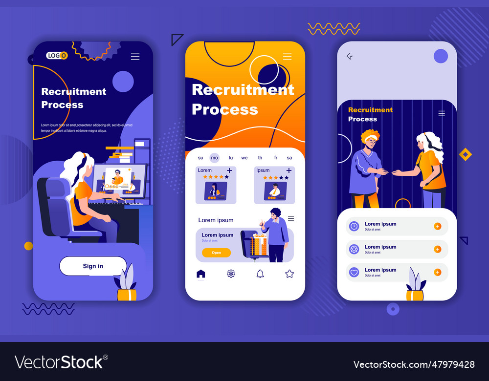 Recruitment process unique design for social Vector Image