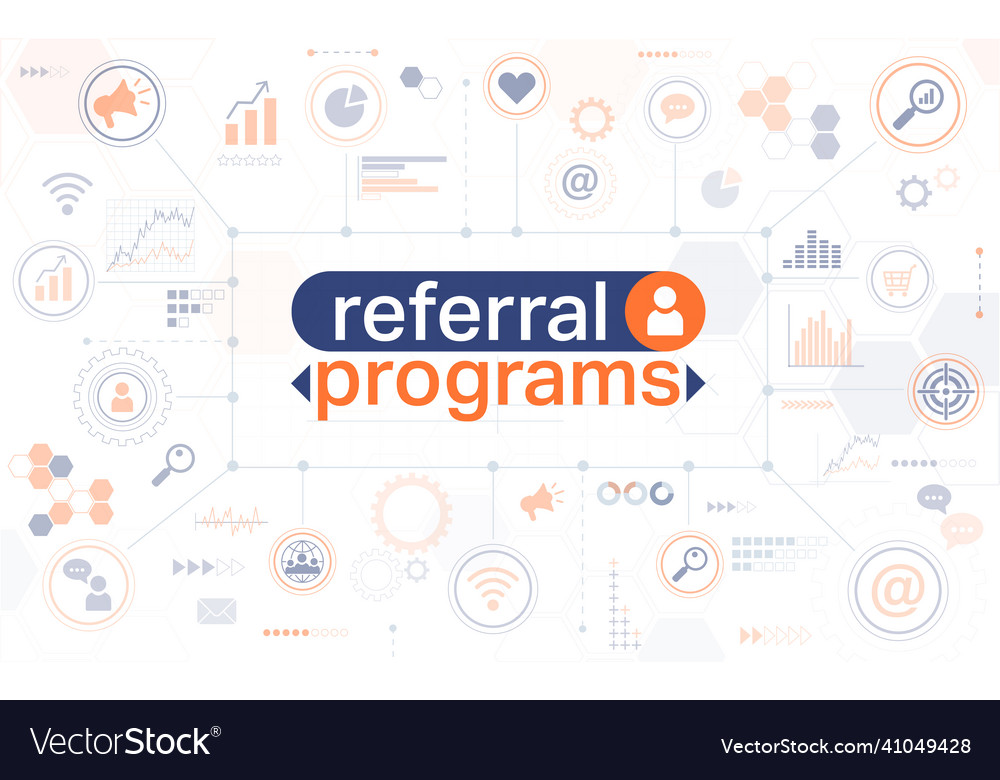 Referral programs horizontal web banner Vector Image Referral programs horizontal web banner
