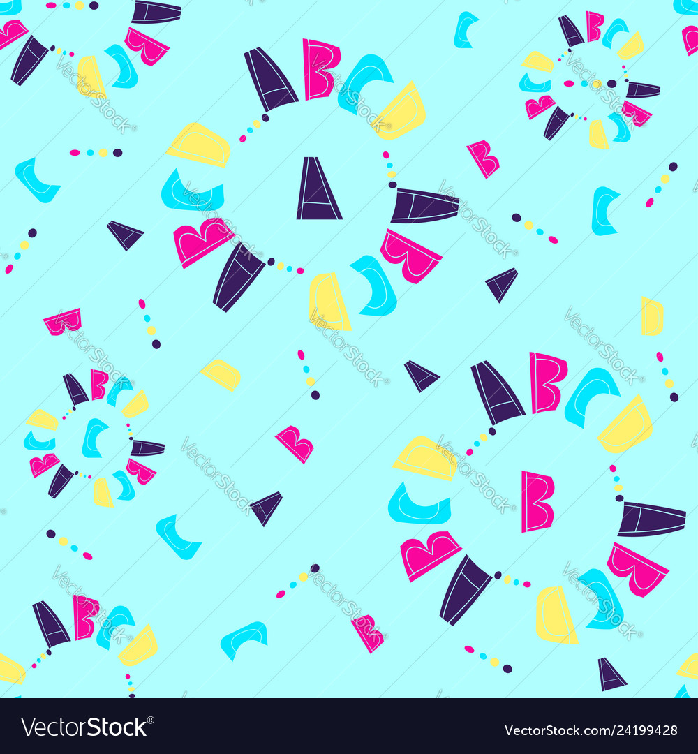 Seamless pattern with letters of alphabet abcd vector image Seamless pattern with letters of alphabet abcd