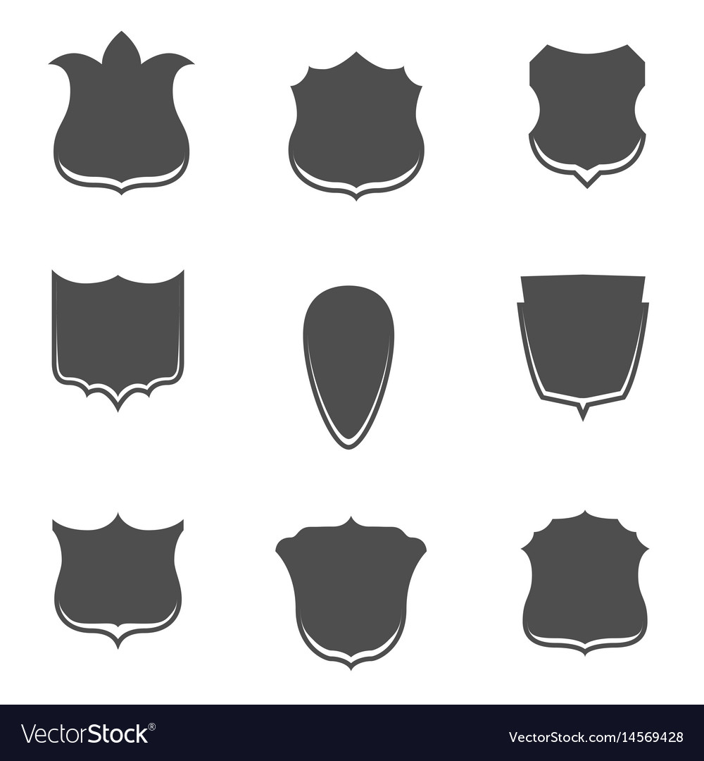 Set of empty shields