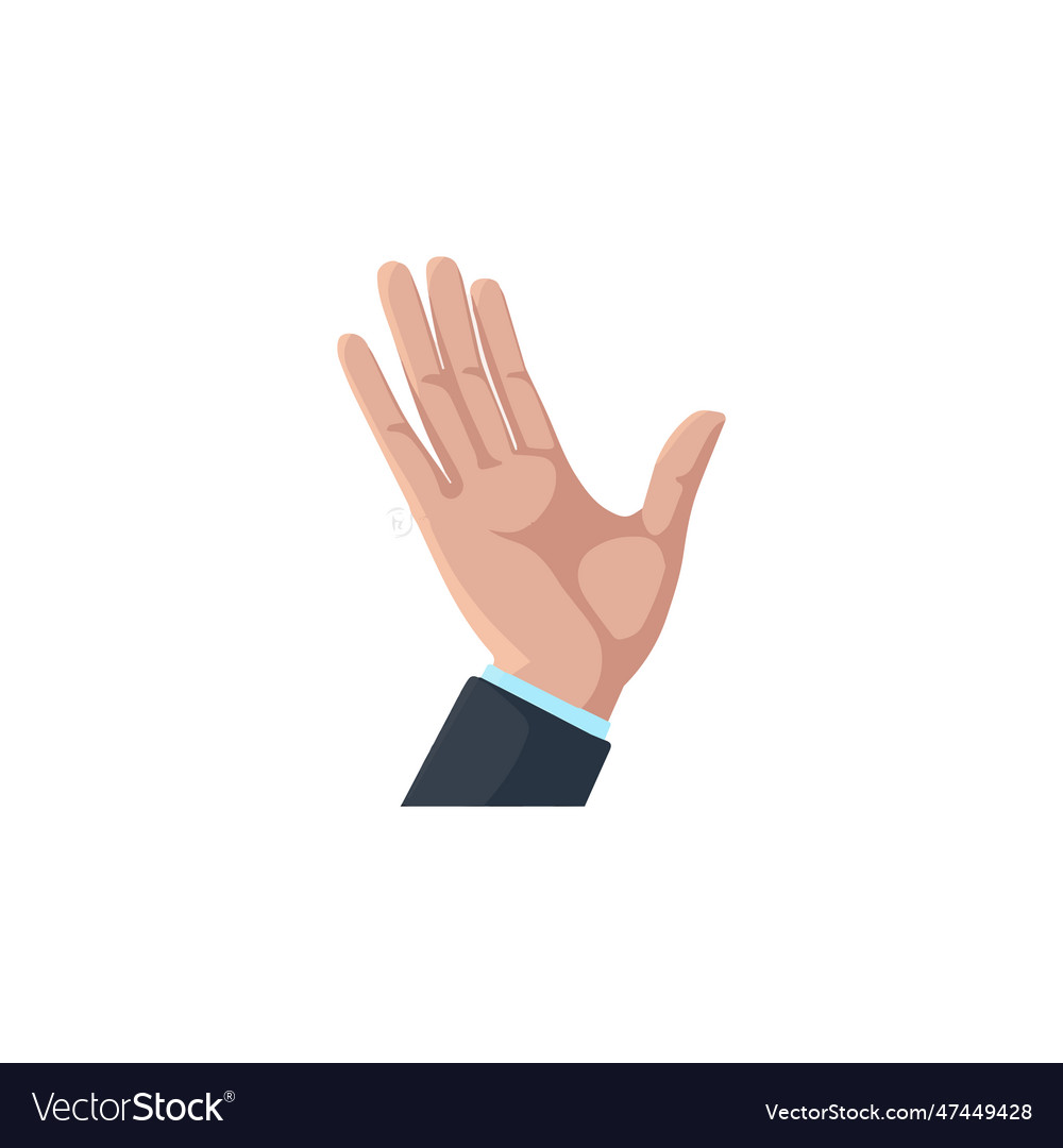 Set of hands showing different gestures palm