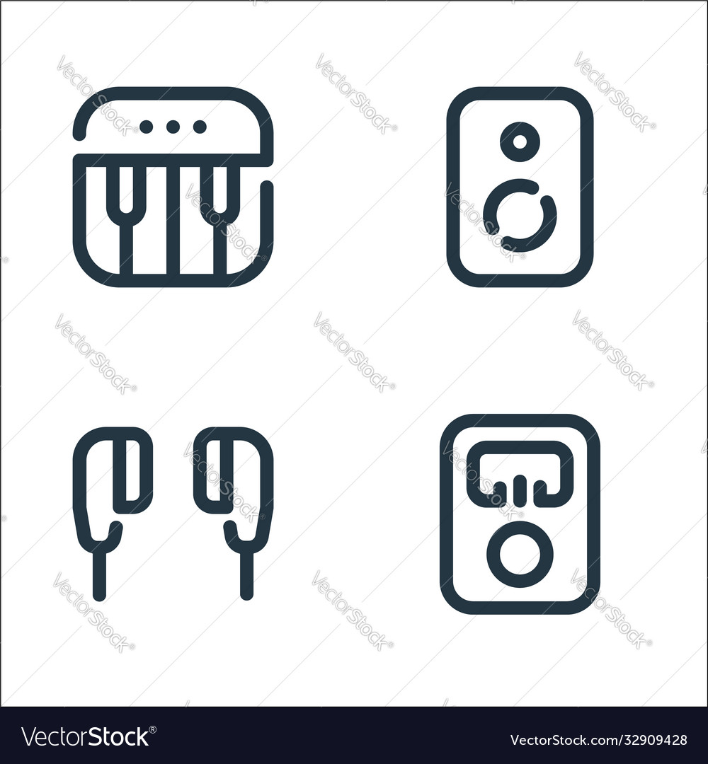 Sound line icons linear set quality vector image Sound line icons linear set quality