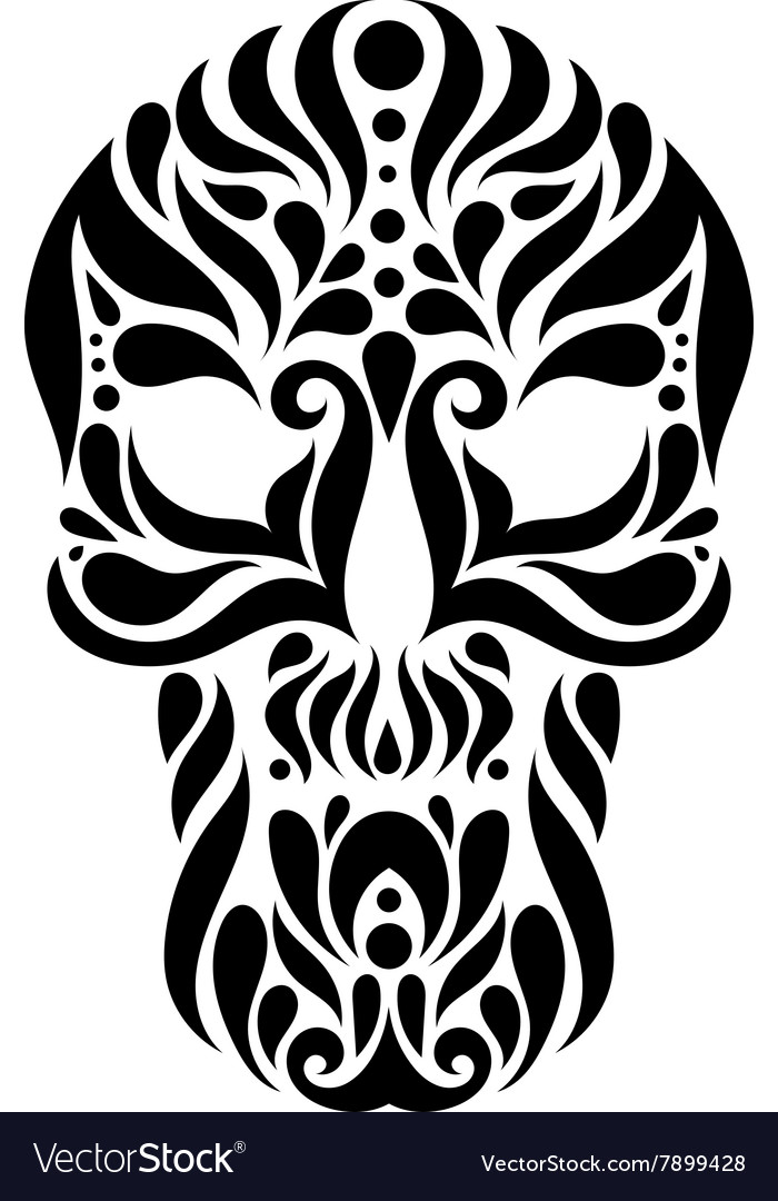 Tribal tattoo skull