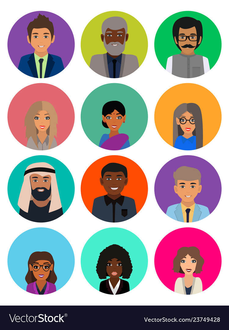 Ulticultural society concept man and woman Vector Image