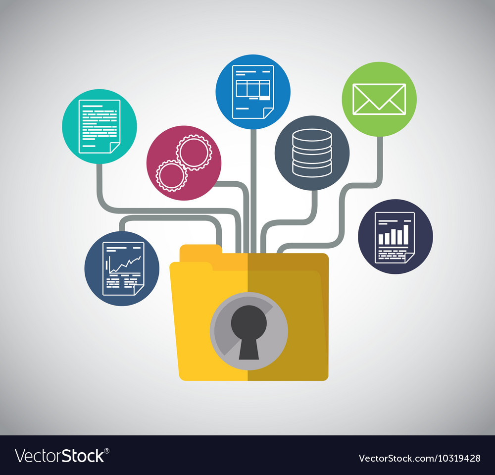 Web hosting file padlock document design
