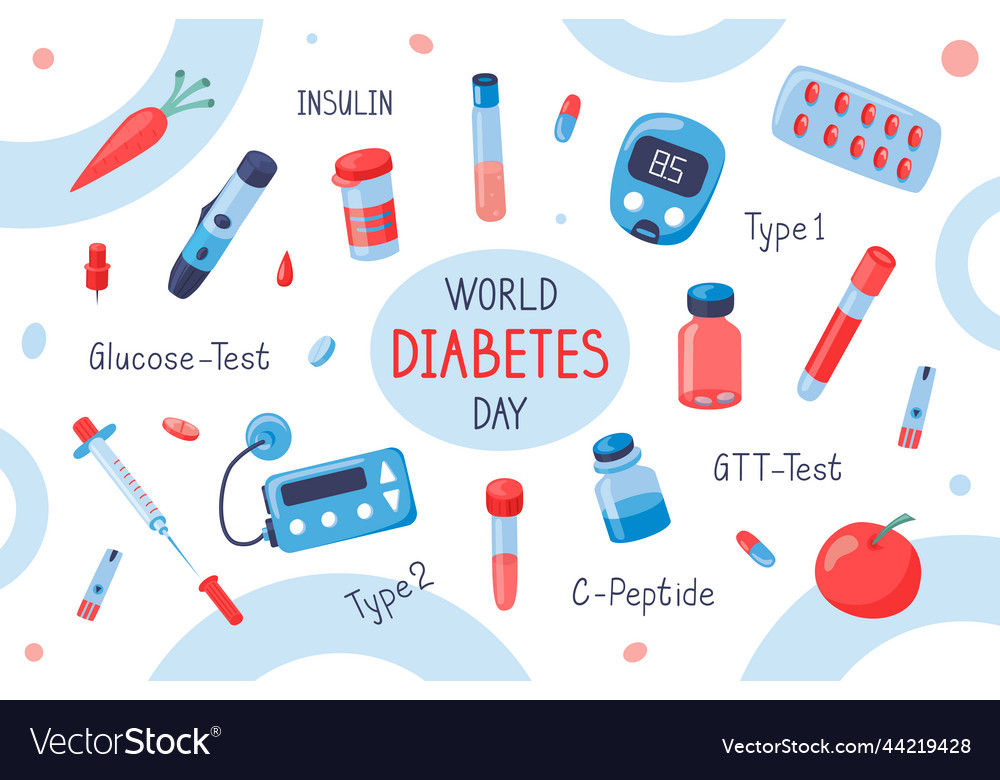 World diabetes day background with pills