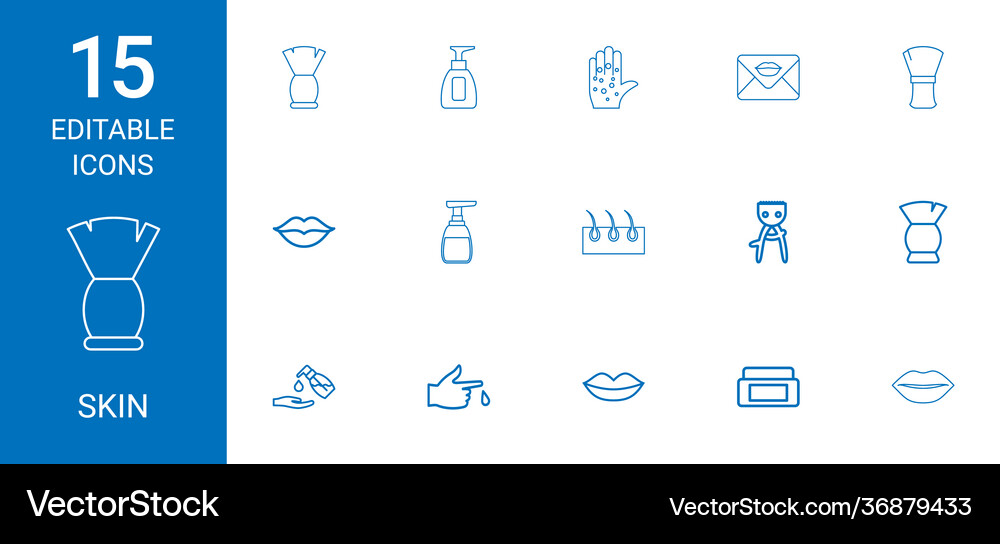 15 skin icons Royalty Free Vector Image - VectorStock