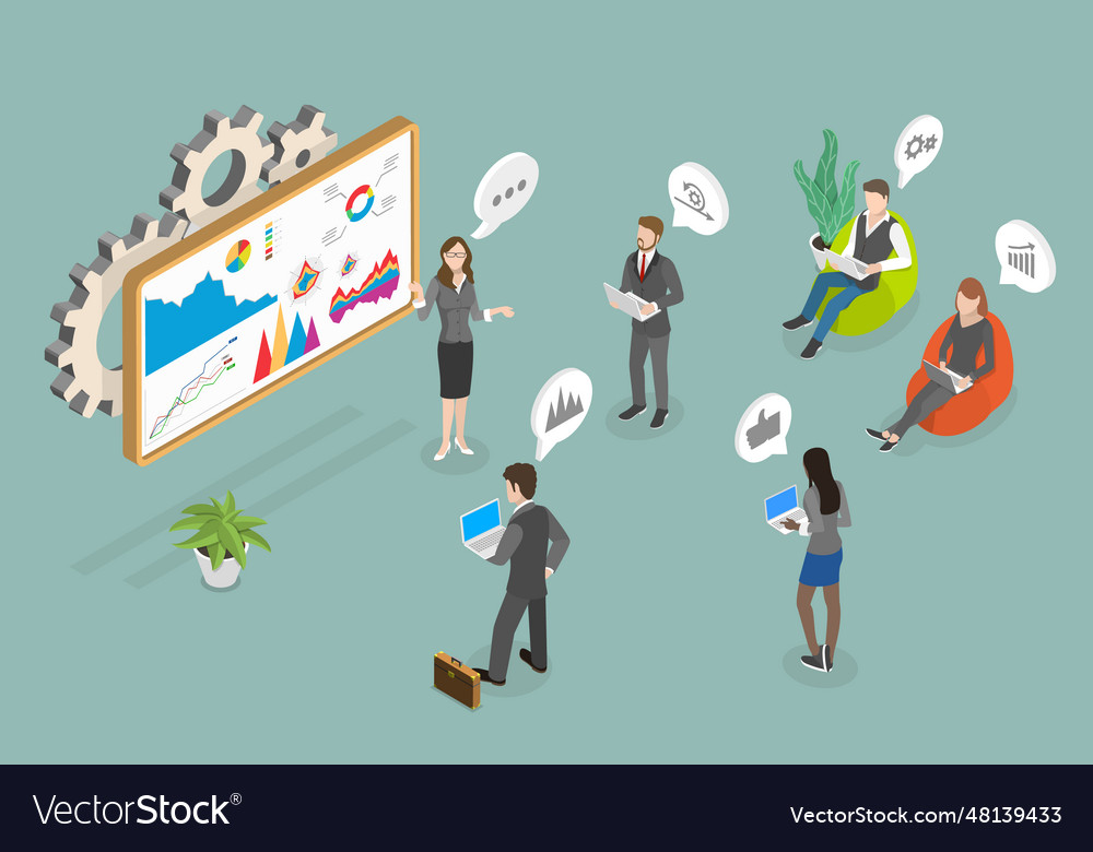 3d isometric flat conceptual Royalty Free Vector Image