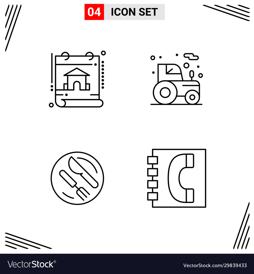 4 icons line style grid based creative outline vector image 4 icons line style grid based creative outline