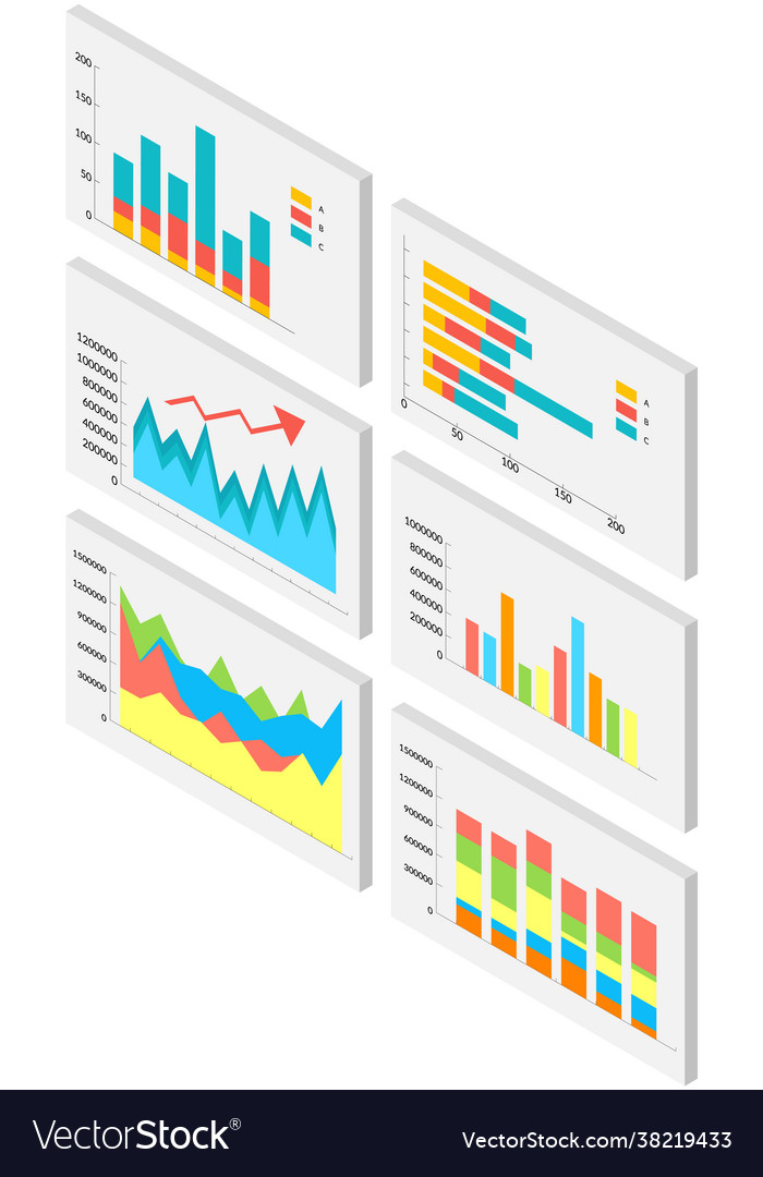Analyze statistical indicators business data vector image Analyze statistical indicators business data