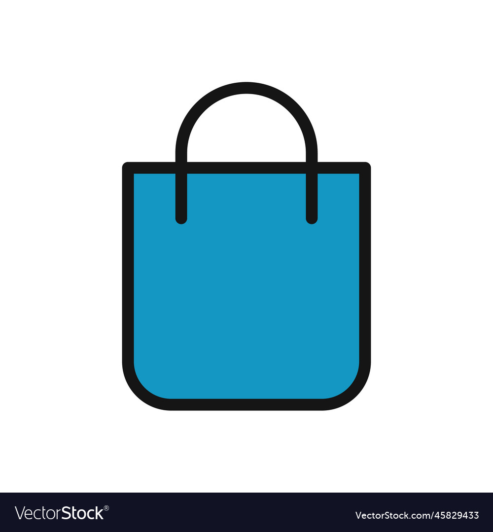 Bag line icon isolated on white background black vector image Bag line icon isolated on white background black