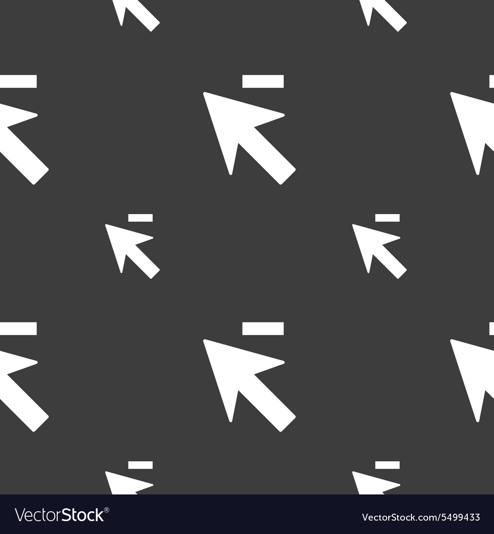 Cursor arrow minus icon sign seamless pattern