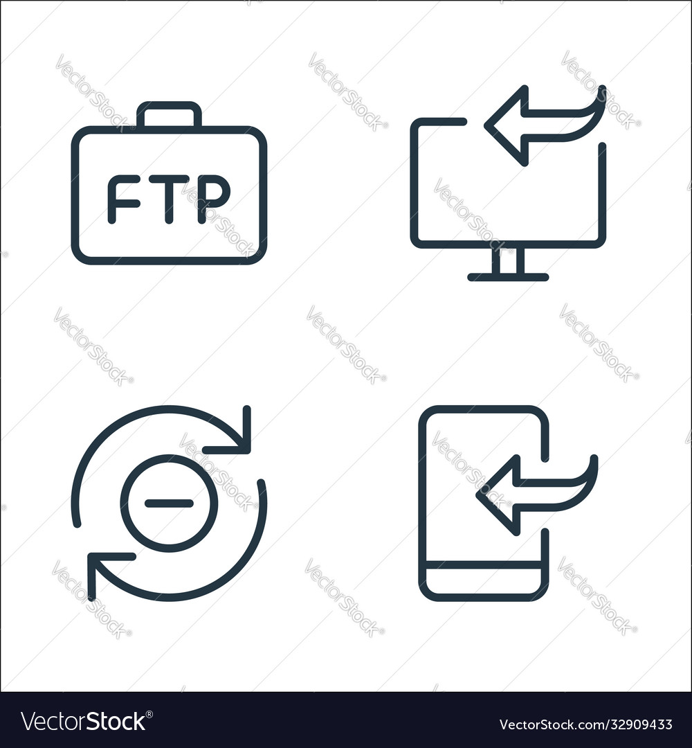 Data transfer line icons linear set quality Vector Image Data transfer line icons linear set quality