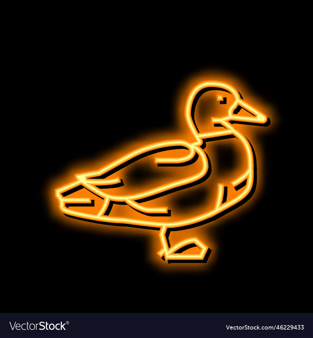 Duck bird neon glow icon Royalty Free Vector Image