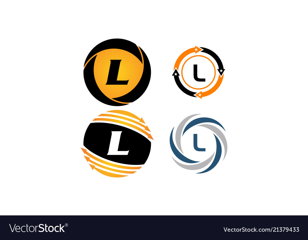 Dynamic rotation marketing l distribution set vector image Dynamic rotation marketing l distribution set