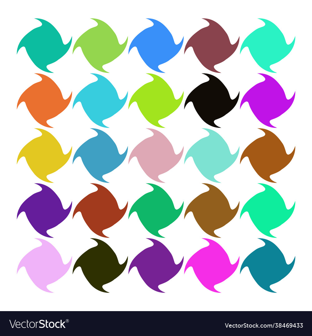 Flat empty buttons different colors on a white