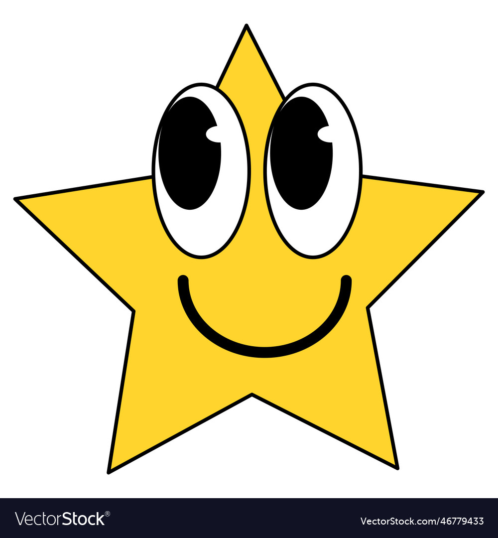 Groovy cartoon funny smile geometric shape